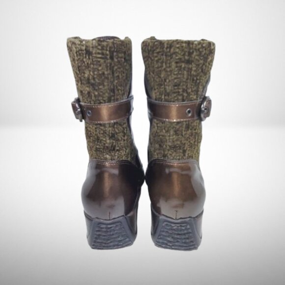 Aquaitalia Miracle Waterproof Front Zipped Boots in Hazelnut Patent Leather - Picture 5 of 16